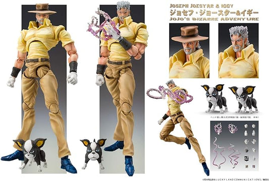 JoJo's Bizarre Adventure Part 3: Chozo Kado Joseph Joestar & Iggy Super Action Statue Figure